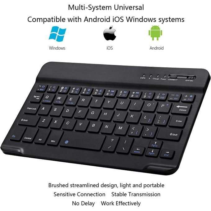 Bluetooth Keyboard Portable Mini Wireless Keyboard Rechargeable For IPad Tablet
