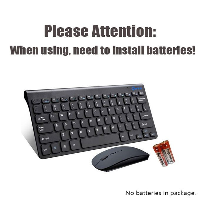 Qwen Mini Wireless Mouse & Keyboard Combo -Black