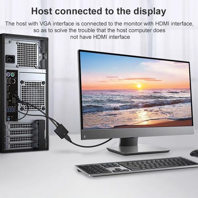 VGA To HDMI Converter Adapter Cable With Audio