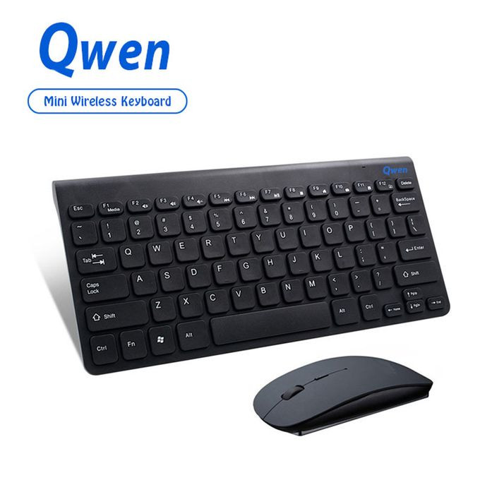 Qwen Mini Wireless Mouse & Keyboard Combo -Black