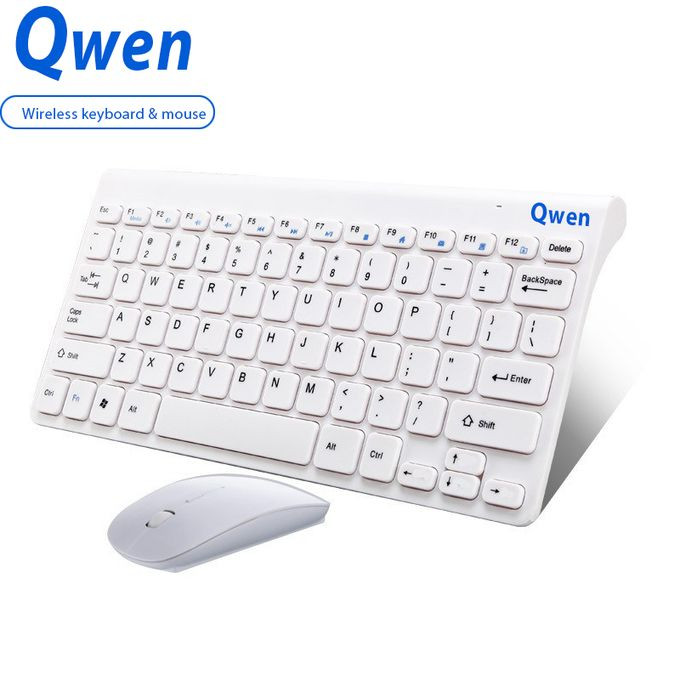 Qwen 2.4G Wireless USB Keyboard Mouse Combo-White