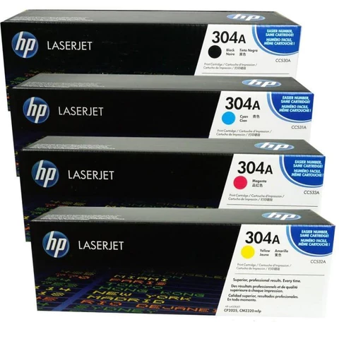 HP 304A BLACK/CYAN/MAGENTA/YELLOW ORIGINAL LASERJET TONER CARTRIDGES