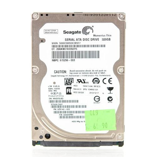 Seagate Laptop Internal 320GB Harddisk Drive.