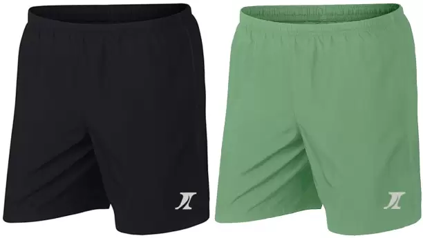Ikabutura ya siporo y'umukara n'icyatsi, Black and green Sports Shorts