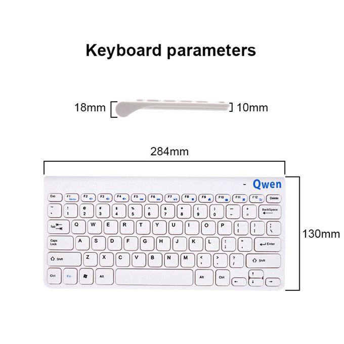Qwen 2.4G Wireless USB Keyboard Mouse Combo-White 3