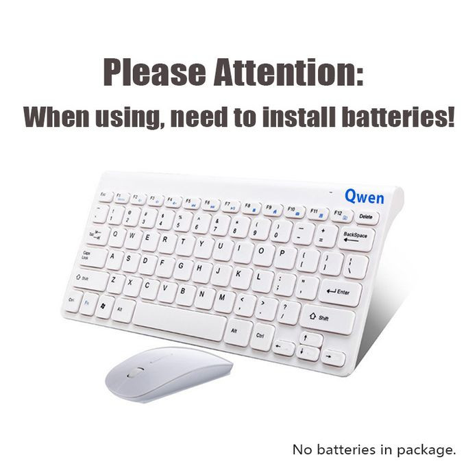 Qwen 2.4G Wireless USB Keyboard Mouse Combo-White 4
