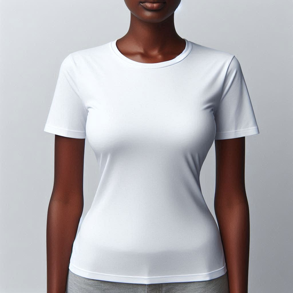 T-shirt coton white girl, woman, umupira wa amaboko magufi umweru 3